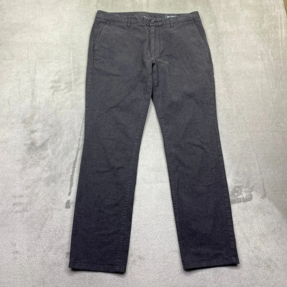 Bonobos Tailored Chino Men Sz 32 Charcoal Gray Tessuti di Sondrio Italian Fabric